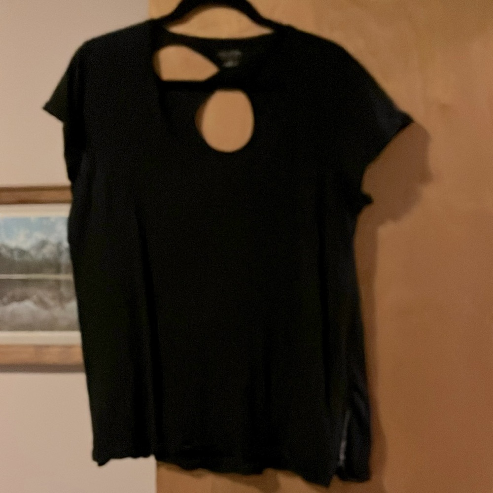 Calvin Klein Black Scoop neck Cap Sleeve Women's Top- 2X